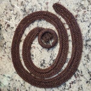 Vintage Beaded Iridescent Copper Brown Belt